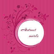 Abstract banner with curls of pink color
