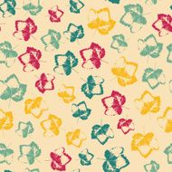 Pattern with leaves on bright yellow background