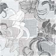 Monochrome seamless pattern with lilies Hand-drawn floral background N3