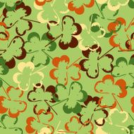 Seamless texture of leaves on green background