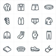 Mens Formal Wear Icons - Line Style