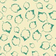 Pattern with leaves in pastel on warm background