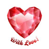 Red gemstone heart Shiny ruby