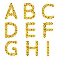 Golden metallic sequins alphabet Glitter letters