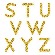 Golden metallic sequins alphabet Glitter letters N2