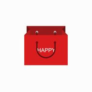 vector modern shopping happy icon on white