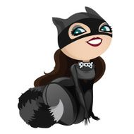 Funny girl dressed raccoon bandit