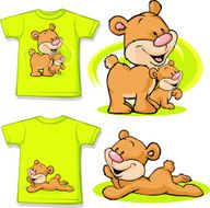 kid shirt with cute bear in love printed N2