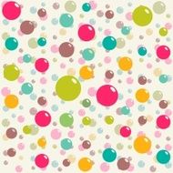 Abstract seamless white pattern with colorful balls (vector)