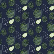 Seamless pattern with abstract fresh apple