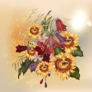 Fashion floral vector pattern with flowers