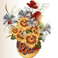 Clear background with field flowers