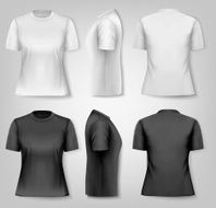 Female T-shirts with sample text space Vector