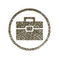 Briefcase vector simple single color icon isolated on white N5