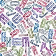Seamless pattern with alphabet letters textured hand drawn