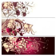 Beautiful backgrounds set with flowers N4
