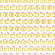 Seamless pattern with gold wedding rings Vector illustration Beautiful background N2