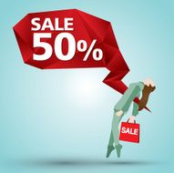 ATTACK SALE 50 prism bubble vector N2