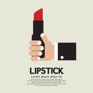 Lipstick In Hand Vector Illustration
