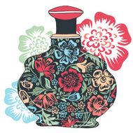 Perfume bottle with floral pattern N2