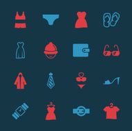 Clothing and Accessories Icons - Color Series