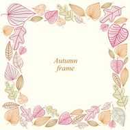 Autumn frame made of leaves