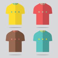 Flat Design T-Shirt Set Vector Illustration N17
