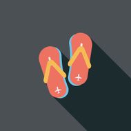 flip flop flat icon with long shadow N16