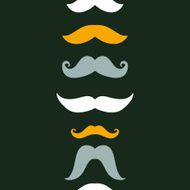 Fun silhouette mustaches vertical seamless pattern background