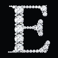 diamond letters with gemstones isolated on black N11