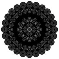 Round lace black white doily