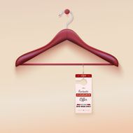 Red tag with special offer sign wooden hanger