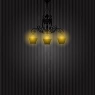 Vintage Background with Chandelier Vector Illustration