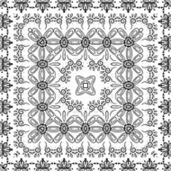 Seamless Outline Floral Pattern N11