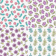 Set of floral seamless patterns N5