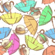 Sketch open umbrella and hat N2