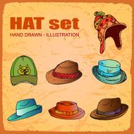 cartoon set hats