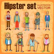 Set hipster fashion style