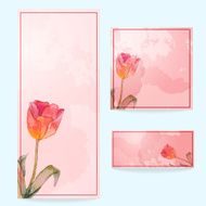 Set of floral wedding cards invitations N6