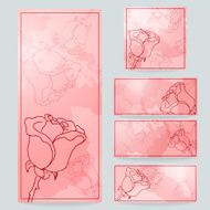 Set of floral wedding cards invitations N7