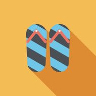 flip flop flat icon with long shadow N17