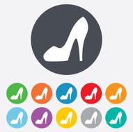 Women&#039;s shoe sign icon High heels shoe N3