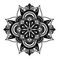 White and black abstract fantastic tattoo element