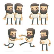 set of tattoo artist character in different poses N11