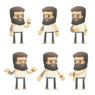 set of tattoo artist character in different poses N12
