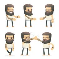 set of tattoo artist character in different poses N22