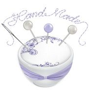Sewing pins needle thread and pin cushion HandMade Vector illustration N2