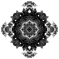 White and black fantastic decorative element