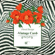 Vintage greeting card with blooming flowers N10