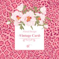 Vintage greeting card with blooming flowers N11